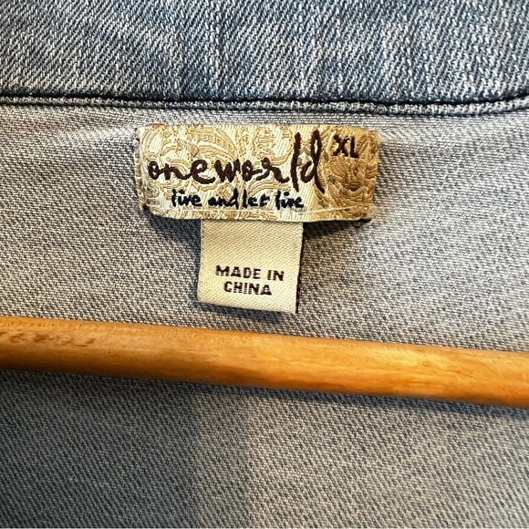 One World Denim Jacket, Size XL - Picture 3 of 8